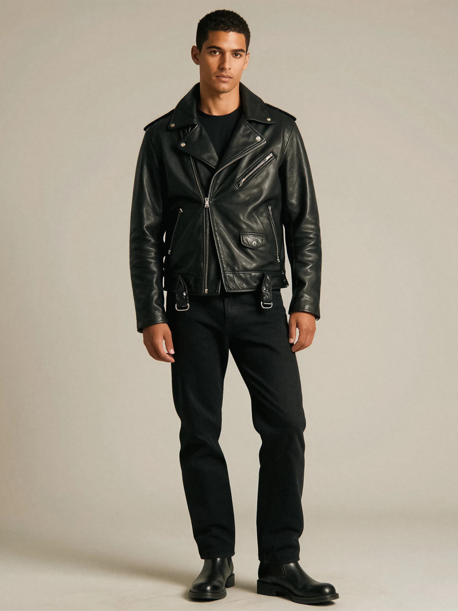 Commander leather jacket - full view