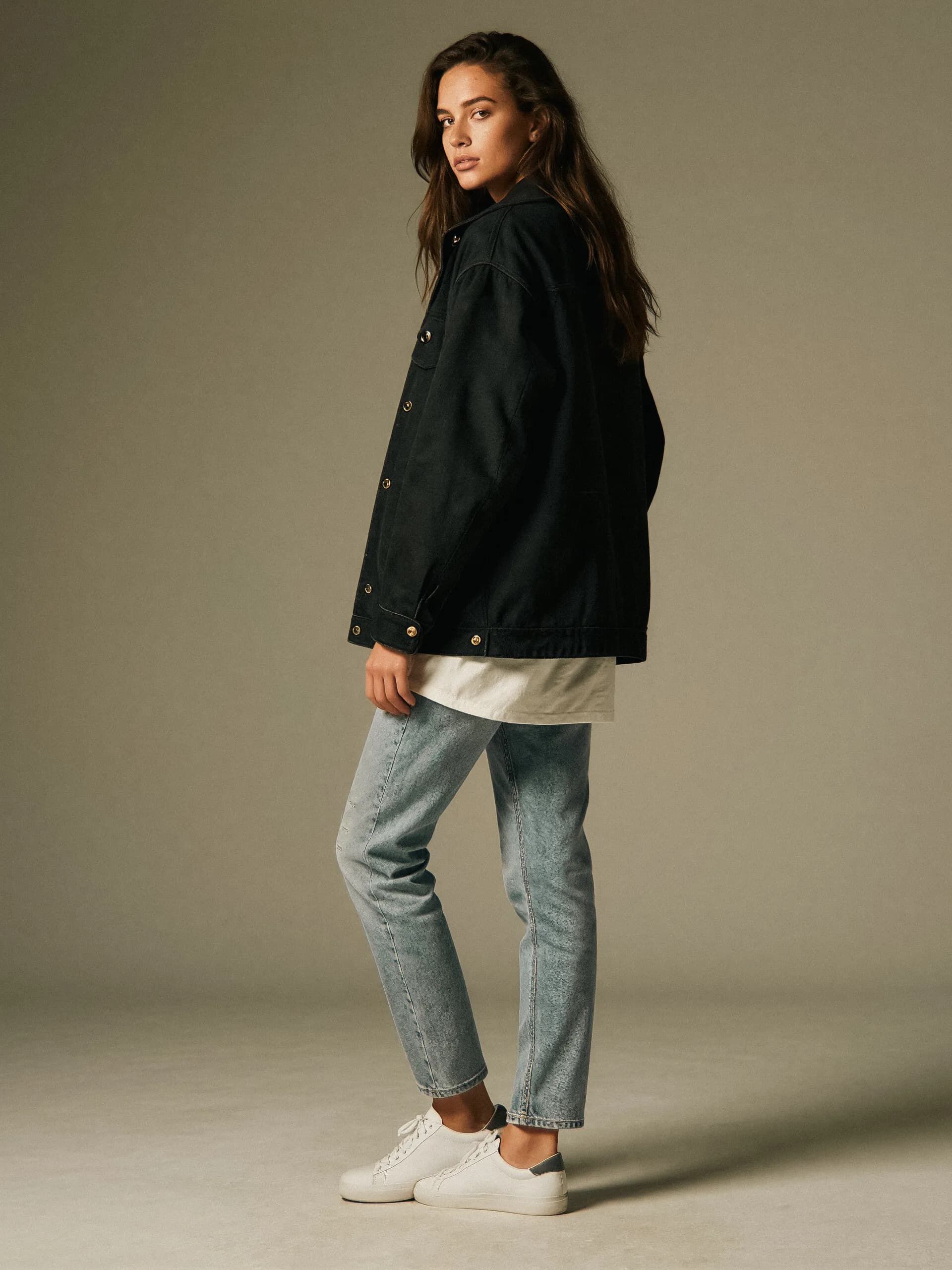 Michigan wool cocoon coat - side view