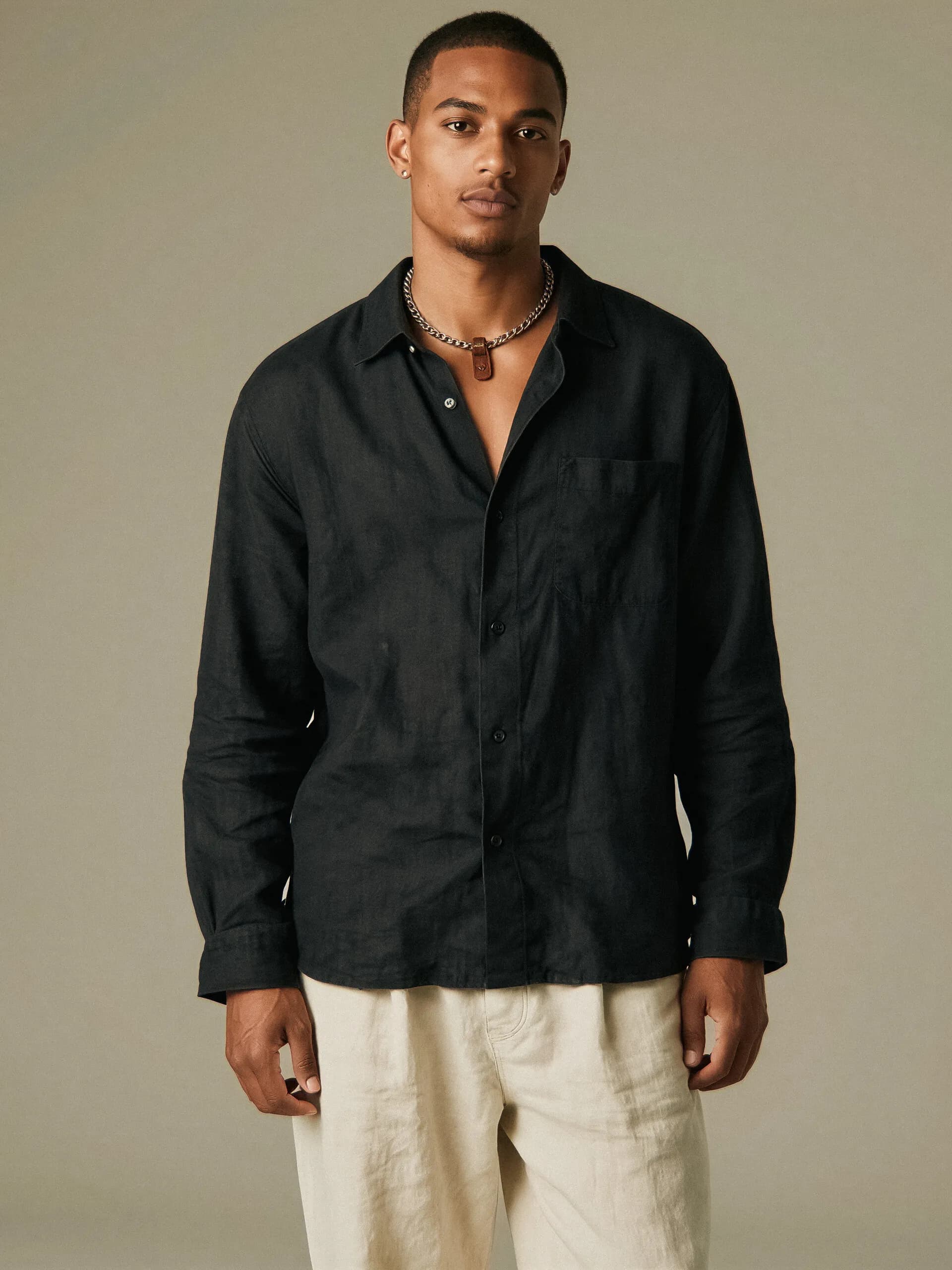 Signet chain necklace - torso view