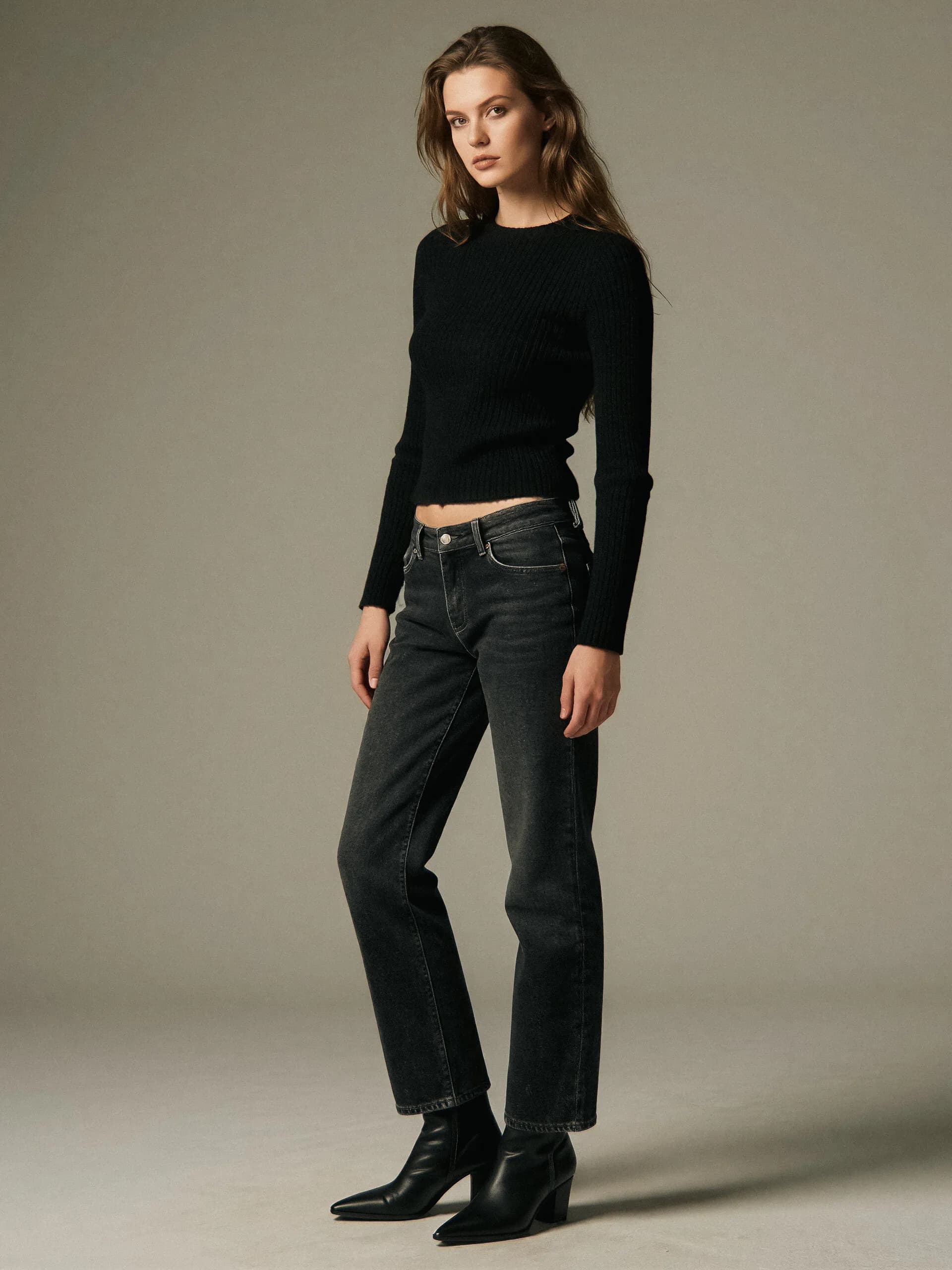 Luxe ribbed cardigan - side view